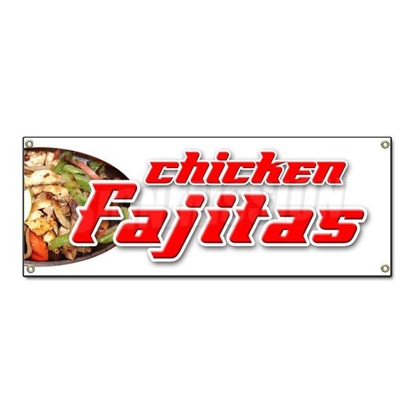 Signmission CHICKEN FAJITAS BANNER SIGN beef steak mexican tex-mex food tortillas salsa B-Chicken Fajitas - main